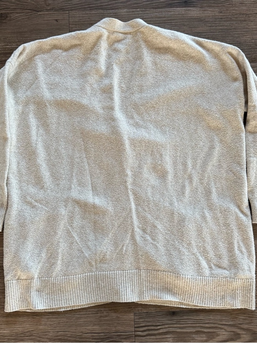 Madewell Size Small Merino Wool Cardigan Button Up Sweater 2 Pockets Oatmeal Tan - Picture 3 of 6